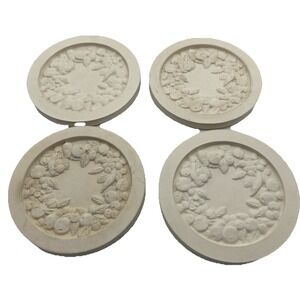 Set of 4 Grape Clusters Cookie Molds Ceramic Unbranded Cottage/Farmhouse Core